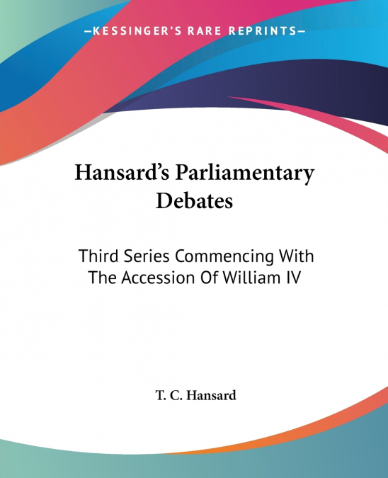 Hansard’s Parliamentary Debates