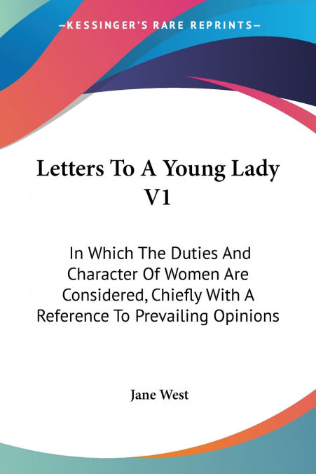 Letters To A Young Lady V1
