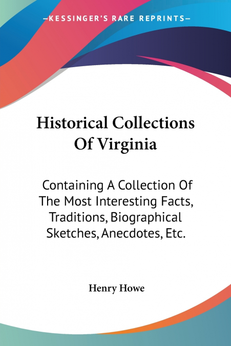 Historical Collections Of Virginia