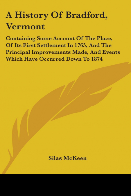 A History Of Bradford, Vermont