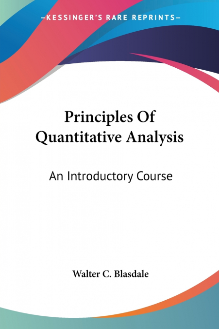 Principles Of Quantitative Analysis