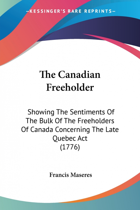 The Canadian Freeholder