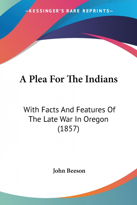 A Plea For The Indians