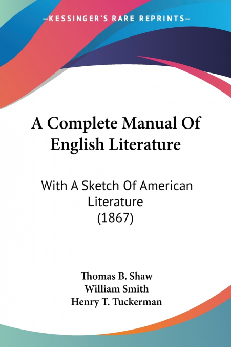 A Complete Manual Of English Literature