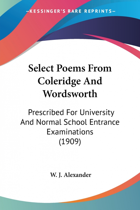Select Poems From Coleridge And Wordsworth