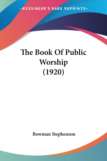 The Book Of Public Worship (1920)