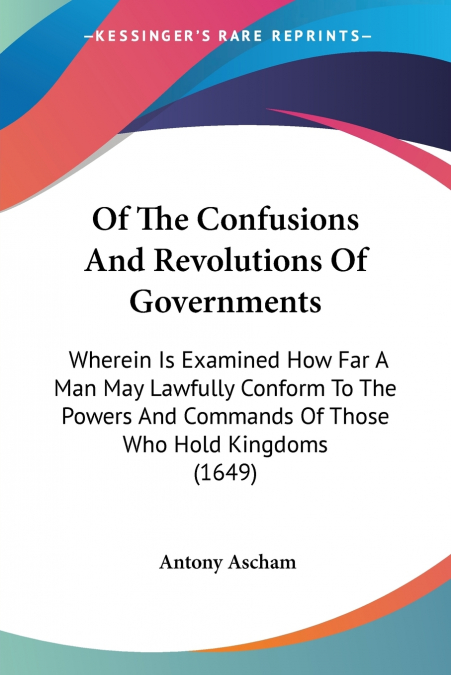 Of The Confusions And Revolutions Of Governments