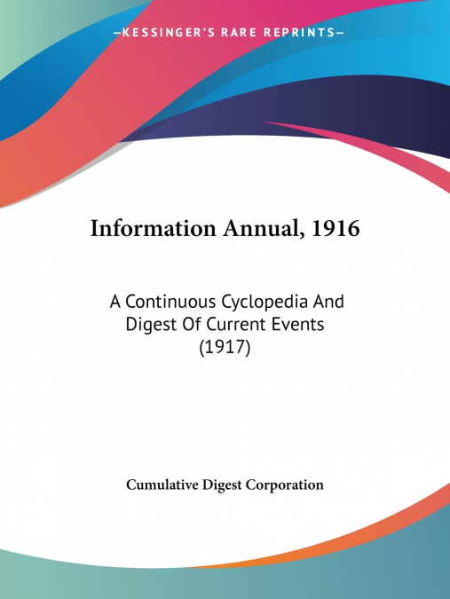 Information Annual, 1916