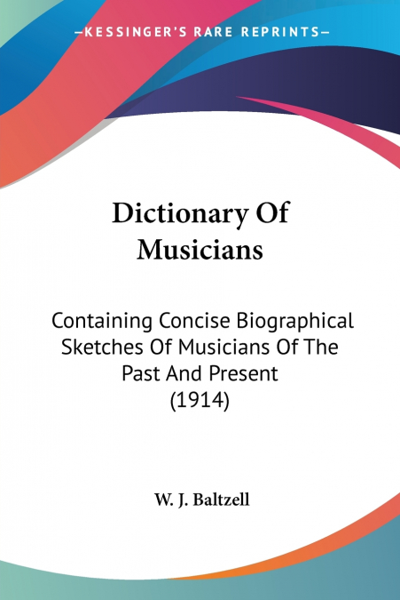 Dictionary Of Musicians
