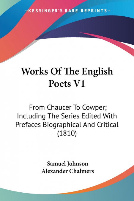 Works Of The English Poets V1