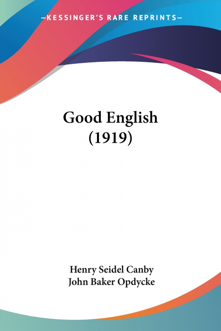Good English (1919)