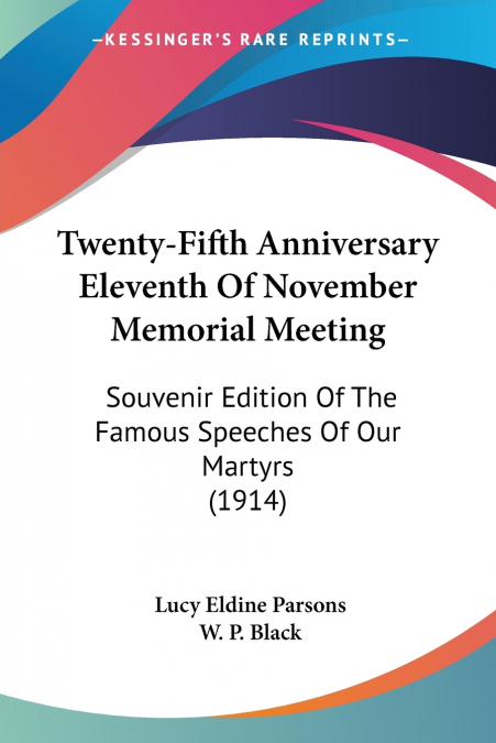 Twenty-Fifth Anniversary Eleventh Of November Memorial Meeting