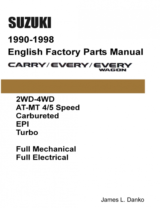 Suzuki Carry & Every 1990-1998 English Factory Parts Catalogue