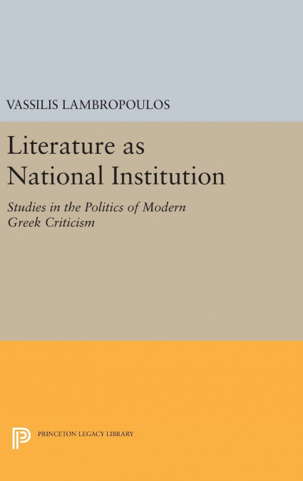 Literature as National Institution