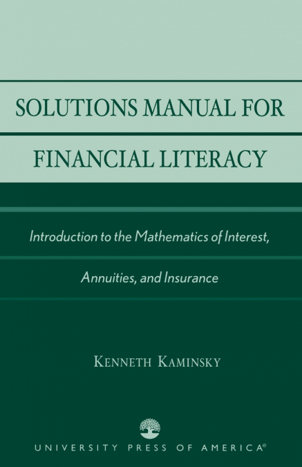 Solutions Manual for Financial Literacy