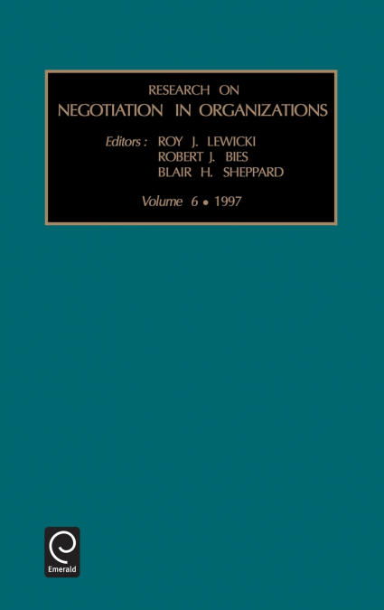 Research on Negotiation in Organizations