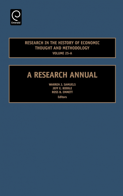 Research in the History of Economic Thought and Methodology