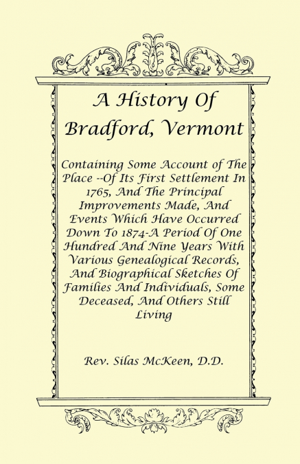 A History of Bradford, Vermont