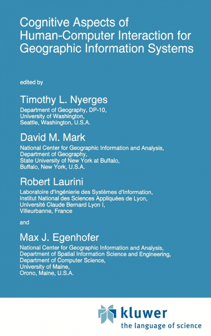 Cognitive Aspects of Human-Computer Interaction for Geographic Information Systems