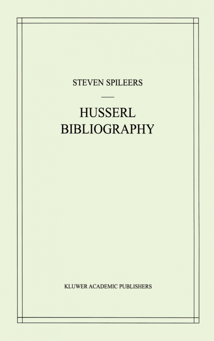 Edmund Husserl Bibliography
