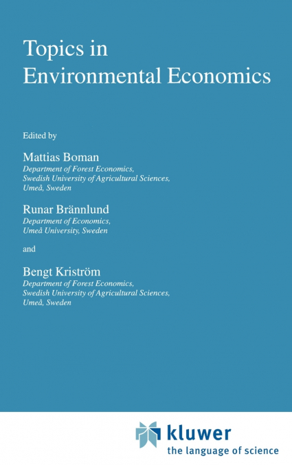 Topics in Environmental Economics