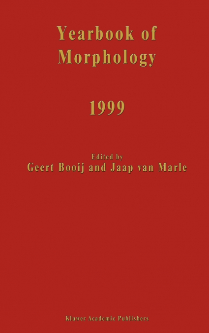 Yearbook of Morphology 1999