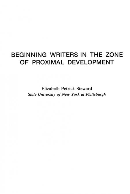 Beginning Writers in the Zone of Proximal Development