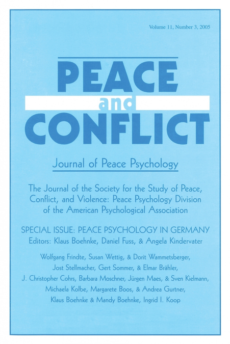 Peace Psychology in Germany