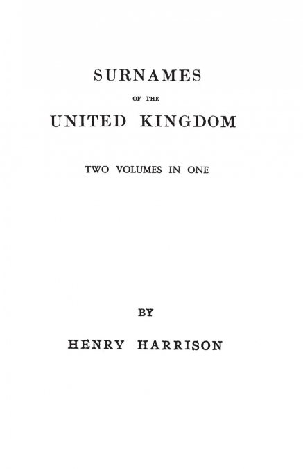 Surnames of the United Kingdom