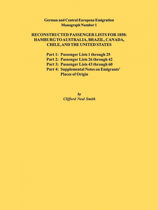 Reconstructed Passenger Lists for 1850