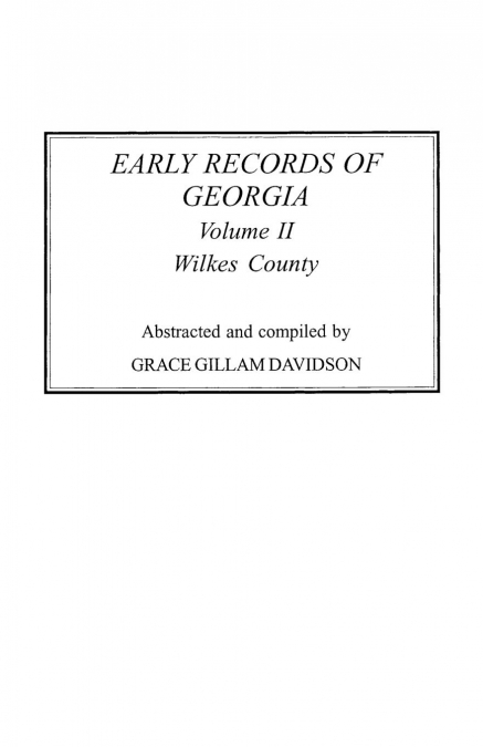 Early Records of Georgia