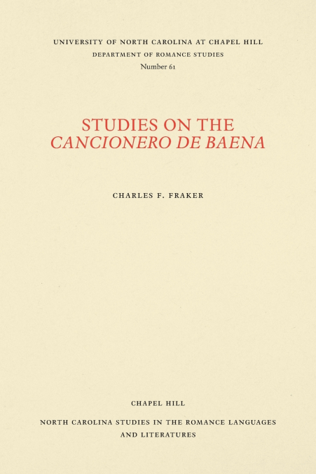 Studies on the Cancionero de Baena