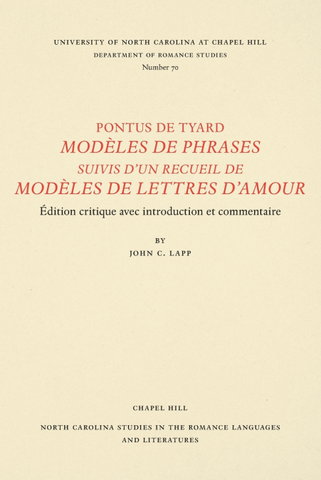 Pontus de Tyard, Modèles de phrases suivis d’un recueil de modèles de lettres d’amour