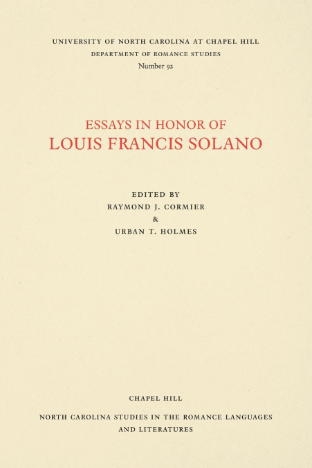 Essays in Honor of Louis Francis Solano