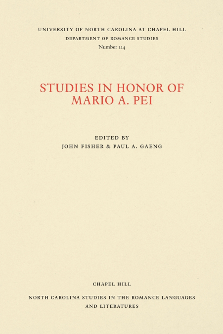 Studies in Honor of Mario A. Pei