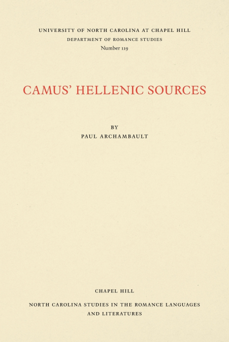 Camus’ Hellenic Sources
