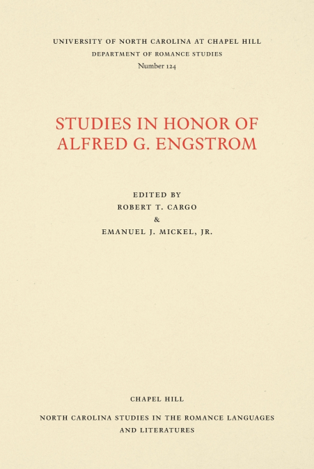 Studies in Honor of Alfred G. Engstrom