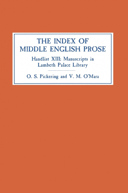 The Index of Middle English Prose