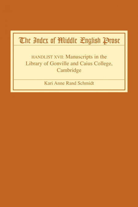 The Index of Middle English Prose