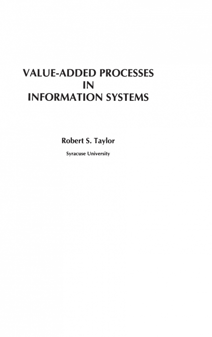 Value-Added Processes in Information Systems