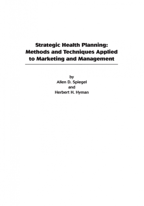 Strategic Health Planning