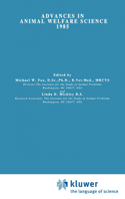Advances in Animal Welfare Science 1985