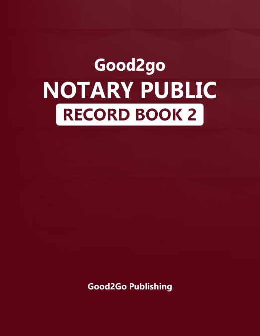 Good2go Notary Record Book