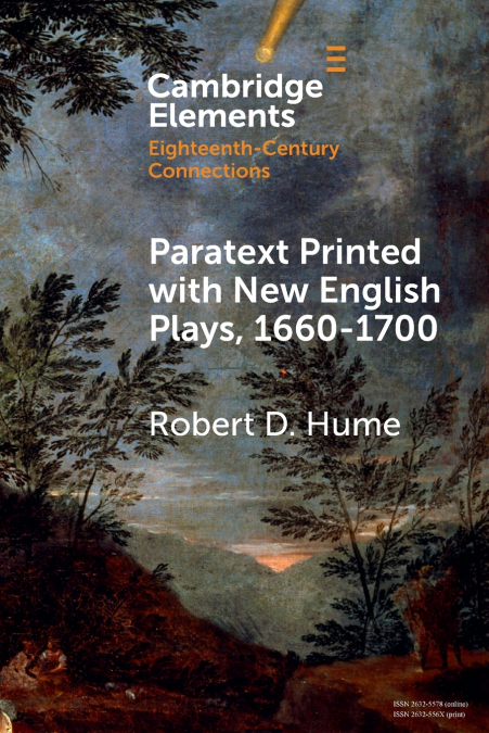 Paratext Printed with New English Plays, 1660-1700