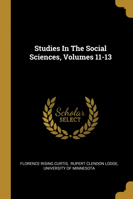 Studies In The Social Sciences, Volumes 11-13