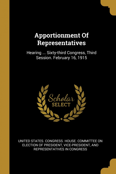 Apportionment Of Representatives