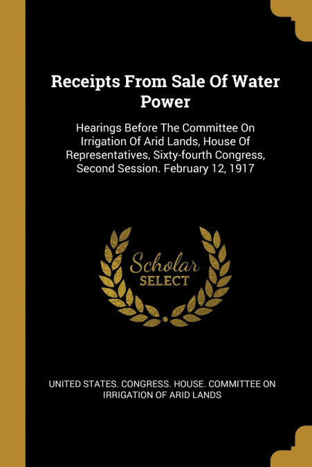 Receipts From Sale Of Water Power