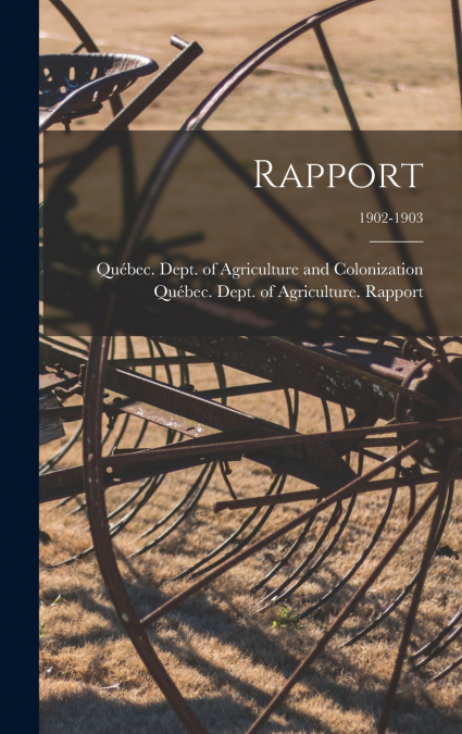 Rapport; 1902-1903