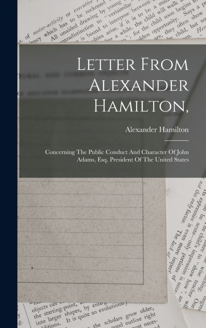 Letter From Alexander Hamilton,
