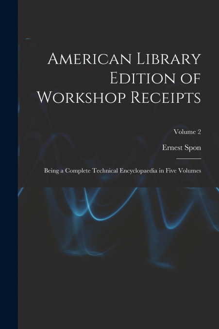 American Library Edition of Workshop Receipts